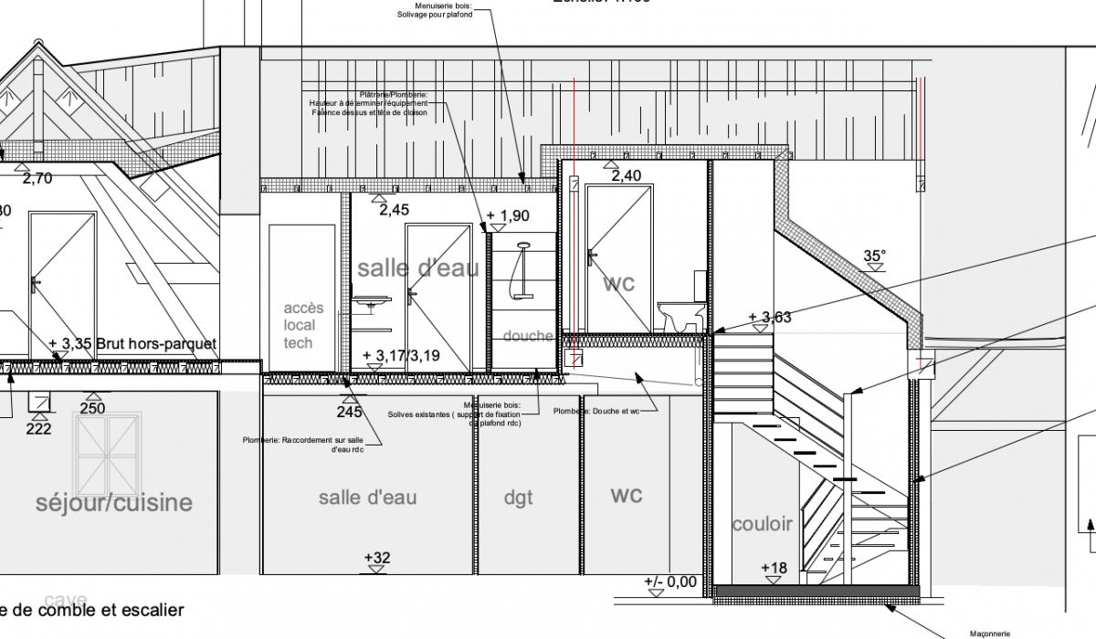Conception d'aménagement de comble pour la rénovation d'une maison par une architecte d'intérieur de l'Yonne près de Tonnerre
