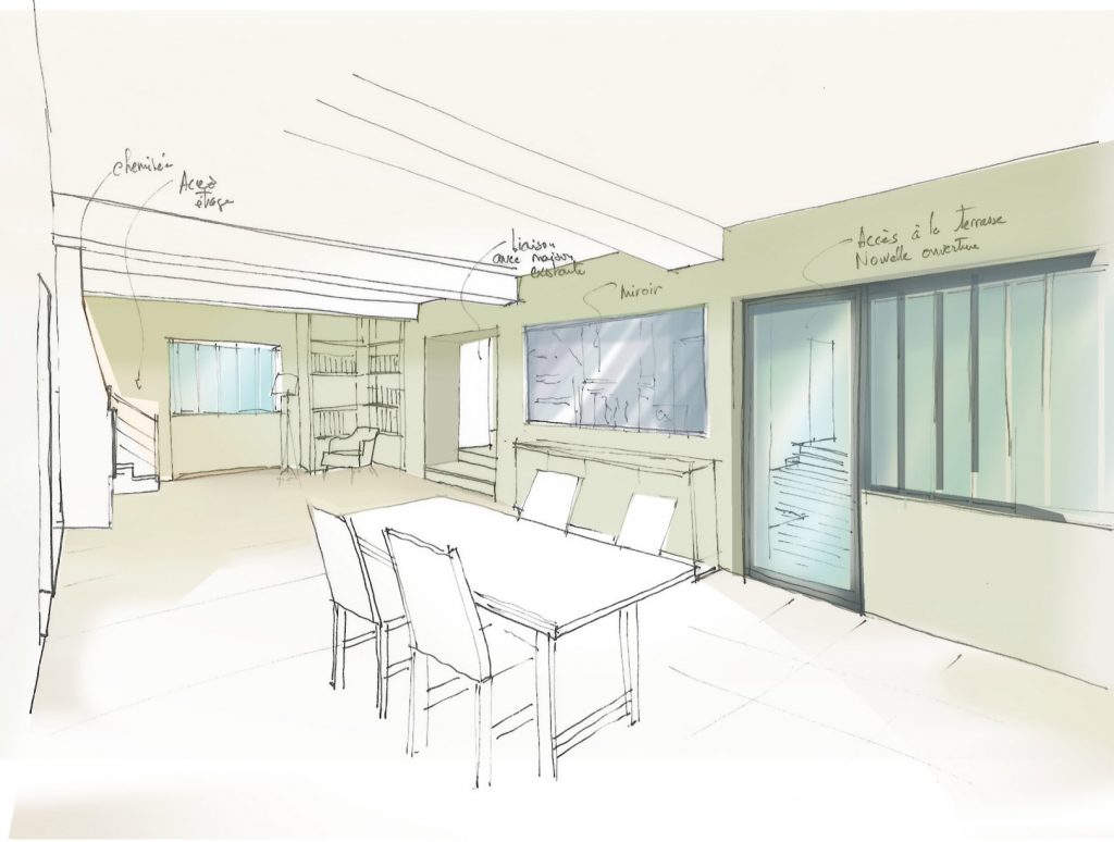 Projet d'étude pour l'agrandissement d'une maison sur LIgny-le-chatel suite à l'acquisition d'une maison mitoyenne